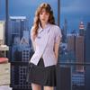 UNIFREE Women's Embroidered Plaid Short Sleeve Shirt