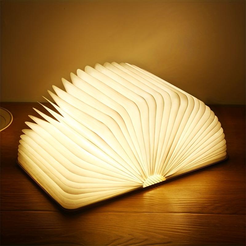 1pc Creative Folding LED Book Lamp - Rechargeable, 3-Color Changing Soft Light, Eye-Care Table Lamp for Bedroom Decor,USB Powered,Warm Ambient Glow