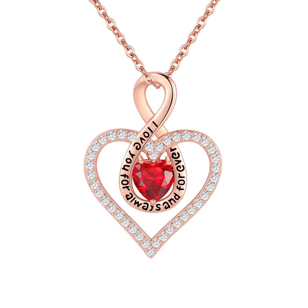 Европейско-американское ожерелье-подвеска «Бесконечное сердце любви» с цирконами и камнями созвездий
