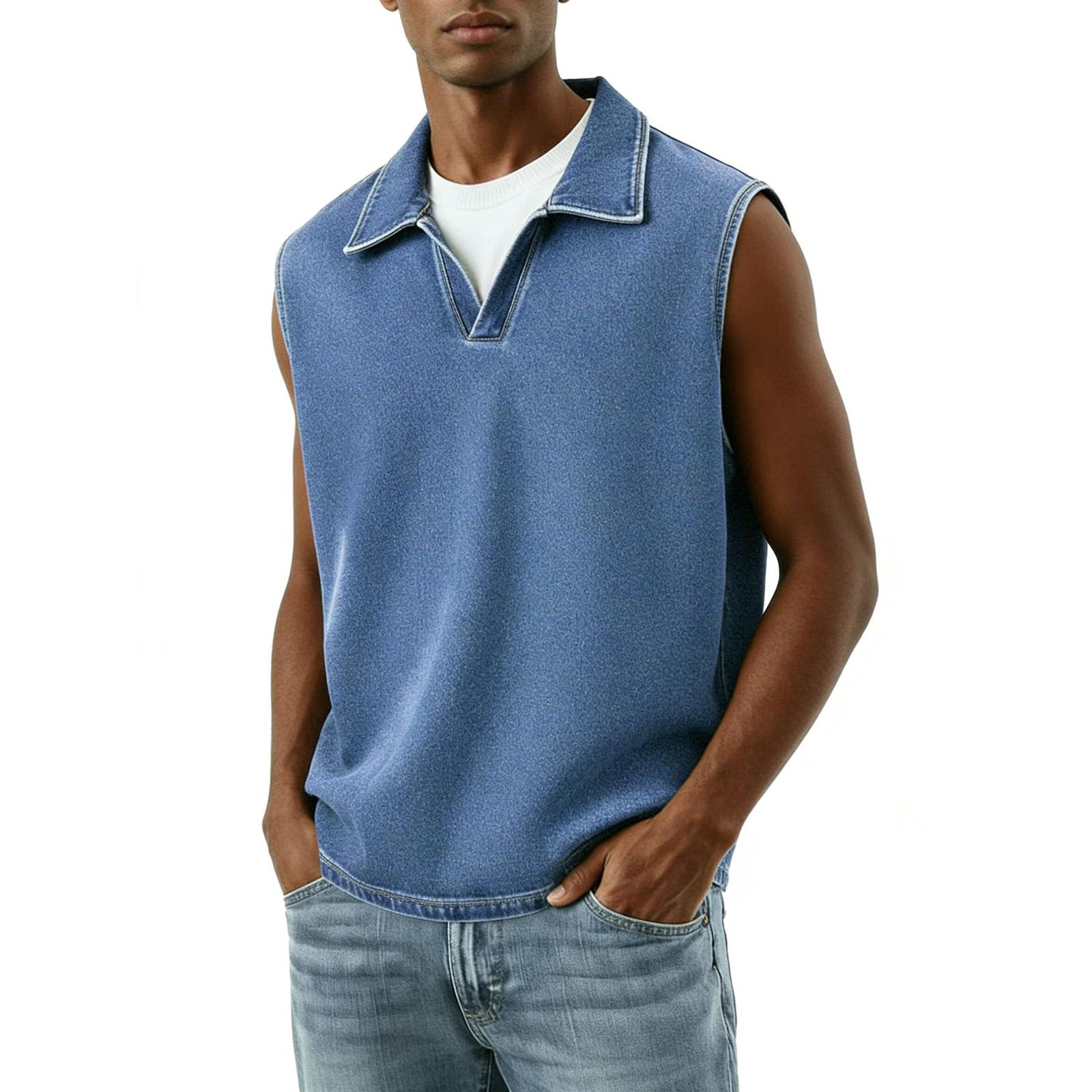 

Мужская спортивная майка однотонная повседневная свободная без рукавов L