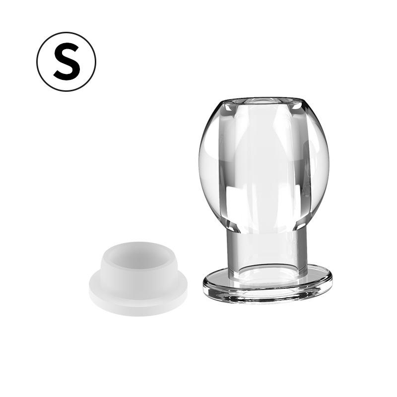 Leak-Proof Transparent Anal Beads with Stopper, Outdoor Use, Hollow Design for Safe Play.