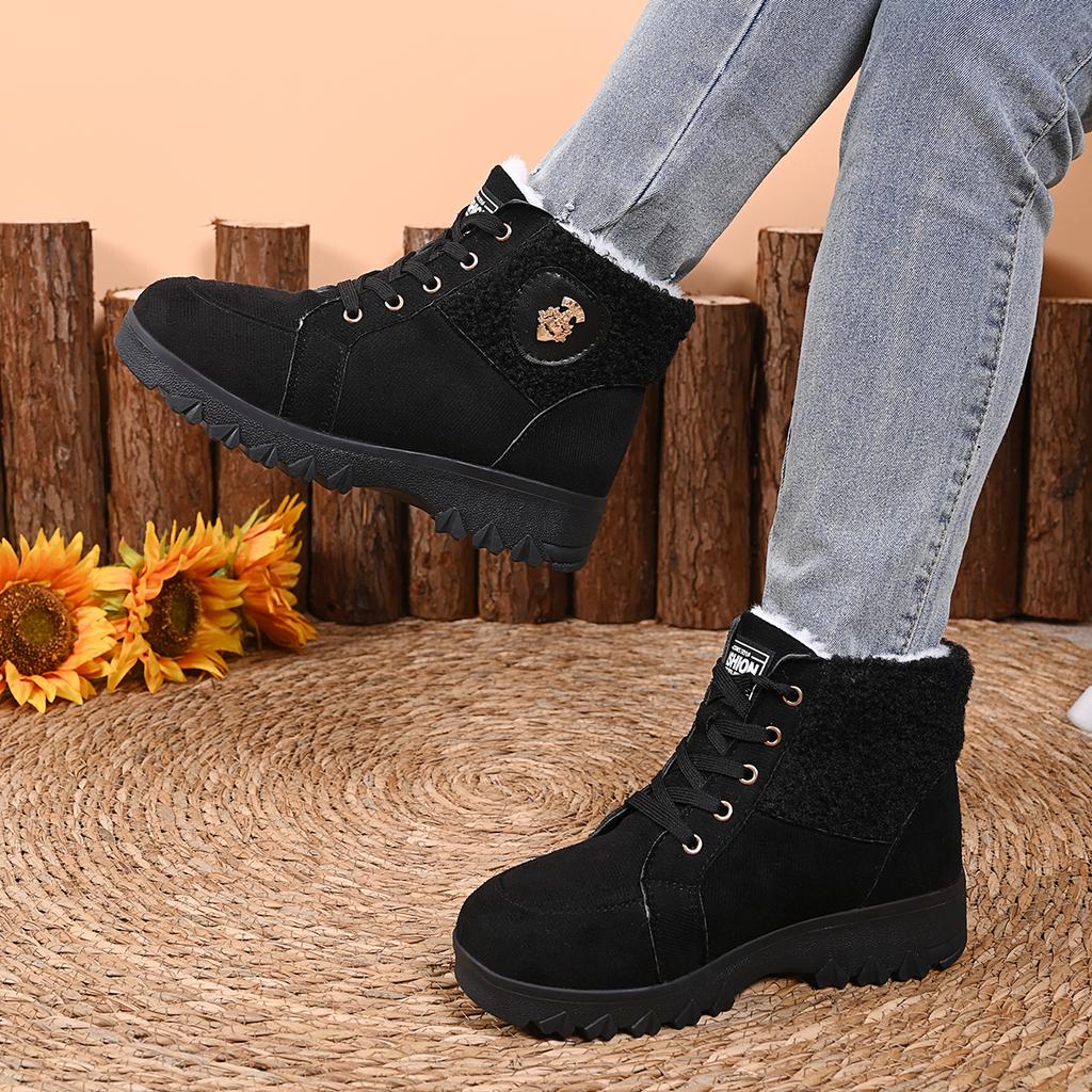 Women Ankle Boots Comfortable Luxury Snow Boots Female 2025 Fur Warm Winter Shoes Women Low Heels Outdoor Women Shoes