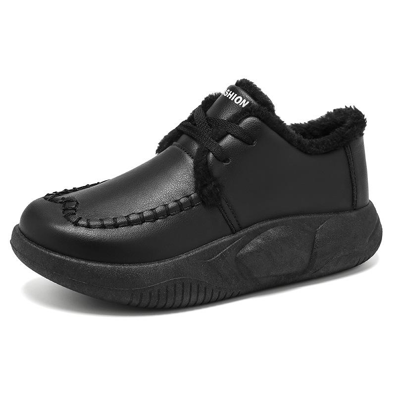 Women's White Nurse Shoes: Warm, Non-Slip, Comfortable Cotton Footwear for Healthcare Professionals (Autumn/Winter).