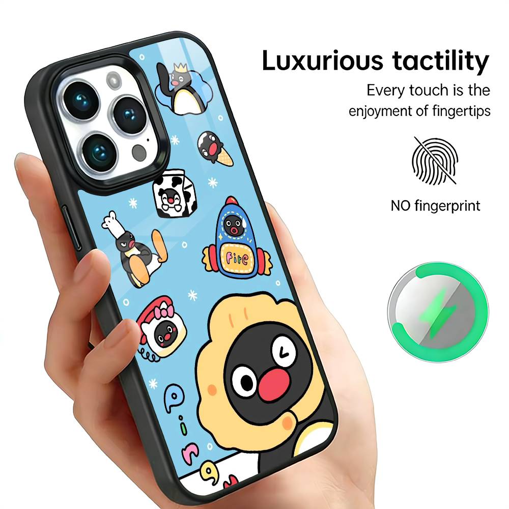 Süße Kawaii P-Pinguin Handyhülle Für iPhone17,16,15,14,13,12,11 Plus,Pro Max Für Magsafe Kabelloses Laden