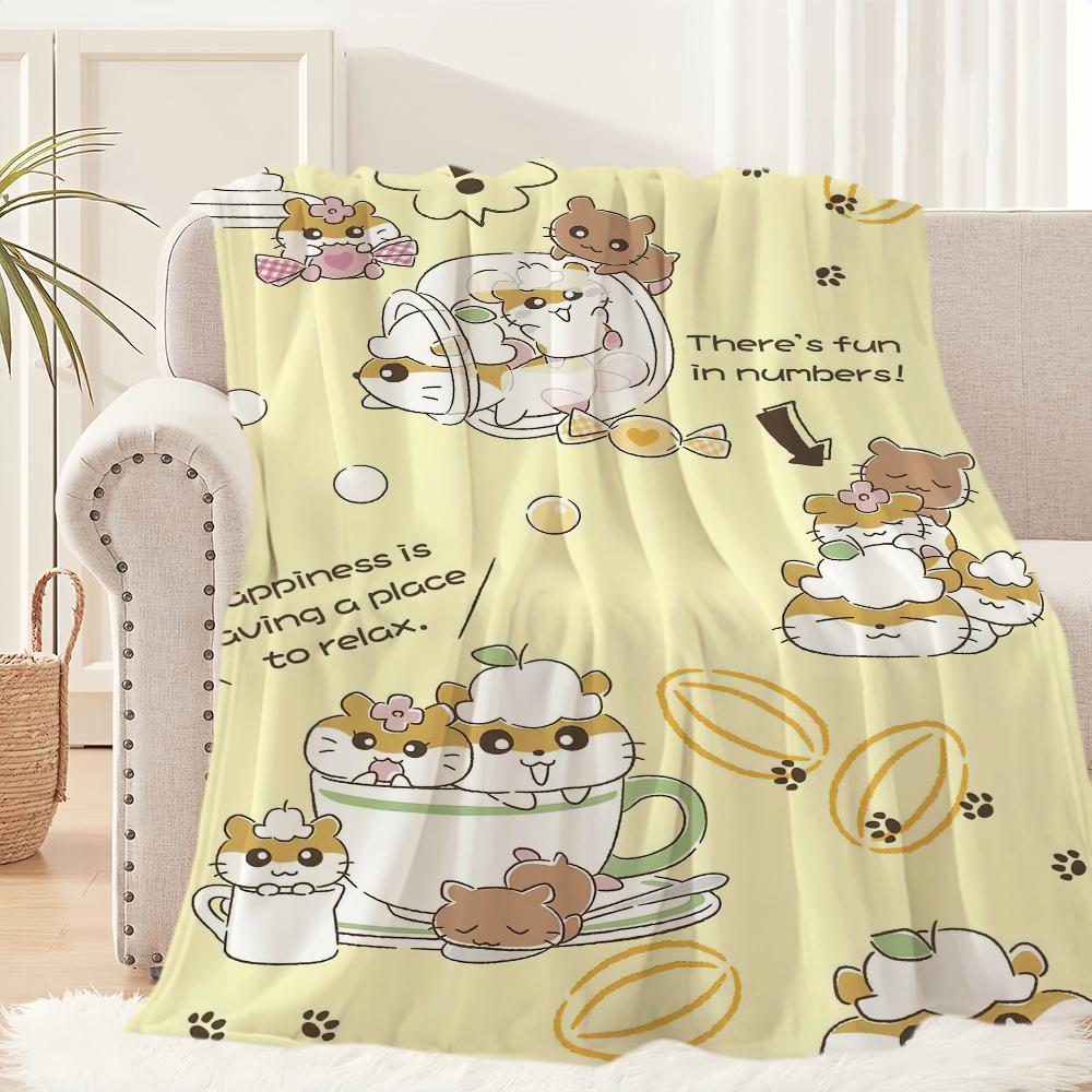 Cartoon C-Coro C-Coro C-Kuririn Cute Blanket Plush Nap Sofa rug for Living Room Office Bedroom Birthday Home Travel Kid Gifts