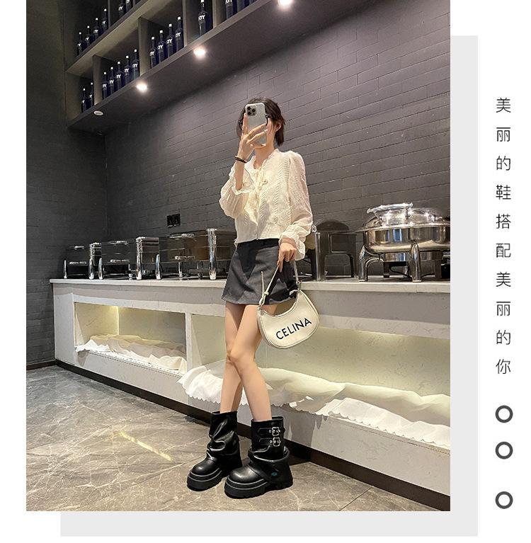 Boots Women's Short Boots 2025 New Summer Trend Retro Handsome Versatile Small Thick-soled Fried Street Trousers Boots
