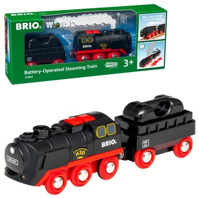 BRIO Battery Power Steam Train Wooden Rail Electric Vehicle Locomotive 33884