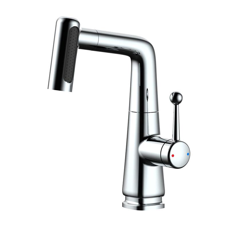 Taijufu Electroplated Silver Pull-out Basin Faucet
