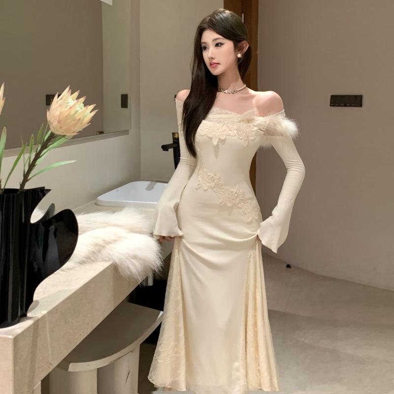 

Женское платье-рыбий хвост с кружевом и плетением Pure Desire L