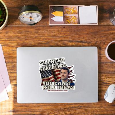 10Pcs Commemorative Charlie Stickers Patriotic Vinyl Decals USA Flag Laptop Decal for Car Water Bottle Vehicle Window Decals