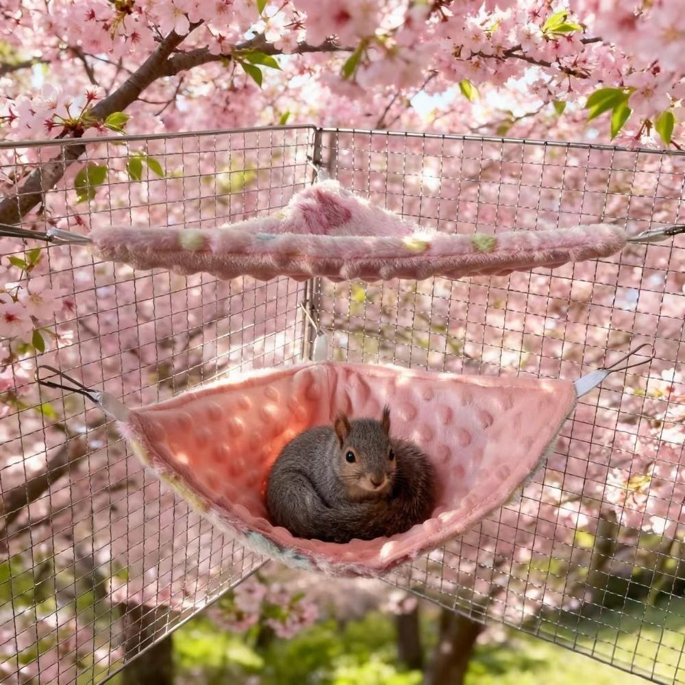 Warm Parrot Cage Hammock Soft Hanging Squirrel Bed Portable Bird Sleeping Bag For Sugar Glider