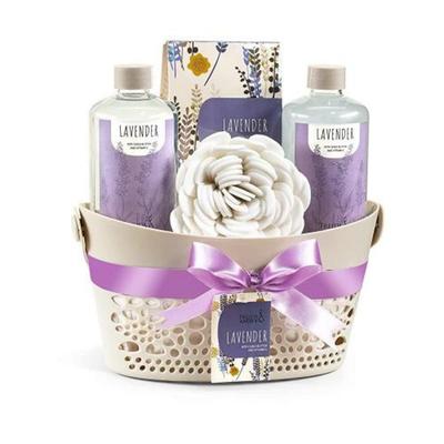 Set da bagno e corpo 5 pezzi per uomo e donna alla lavanda, 1) Set da 5 pezzi - Lavanda