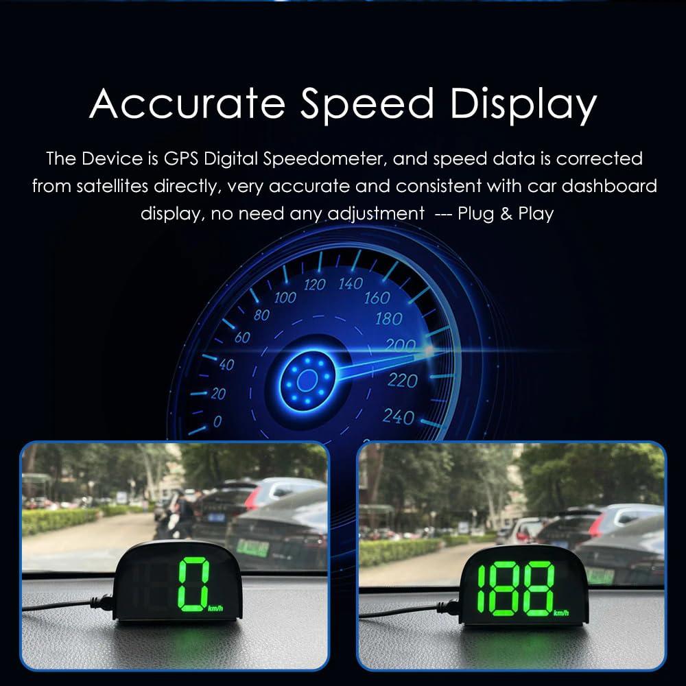 2024 Car Digital GPS Speedometer Car HUD Heads Up Display with Speed,,Mph/Kmh,USB Plug and Play for All Car