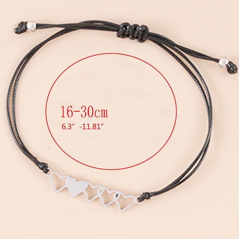 5 Pieces Set Matching Heart-shaped Card Bracelets for Best Friend Couple Family Women Mens Teen Friendship Jewelry