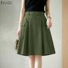 Women Casual Solid Color Loose Summer Midi Skirts