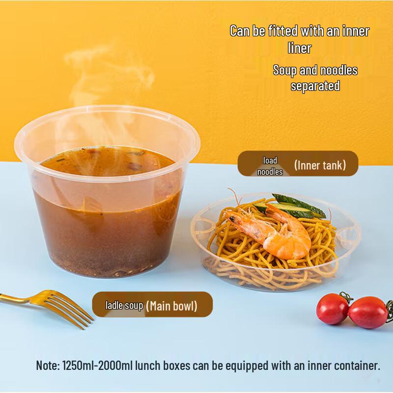 Round Thickened Disposable Takeaway Food Containers