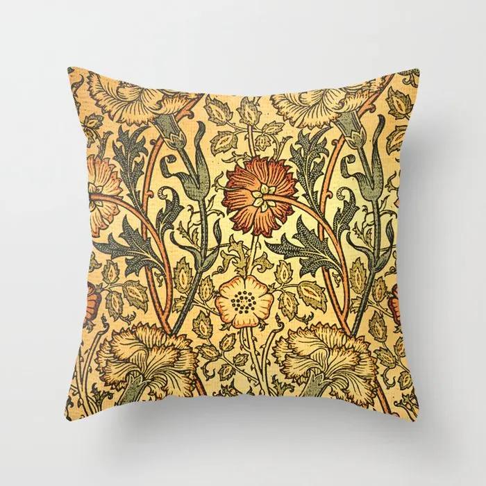 Vintage Flower Printed Pattern Cushion Cover for Home Living Room Sofa Bedroom Car Decoration Pillow Case