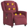 Foldable Massage Armchair, Electric, Wine Red, Fabric