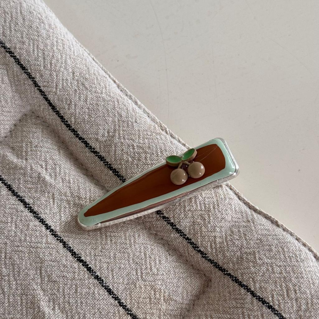 Coffee Cherry Polka Dots Mint Green Hairpin Sweet and Cute Bangs Clip Side Clip Hair Accessories Duckbill Clip New