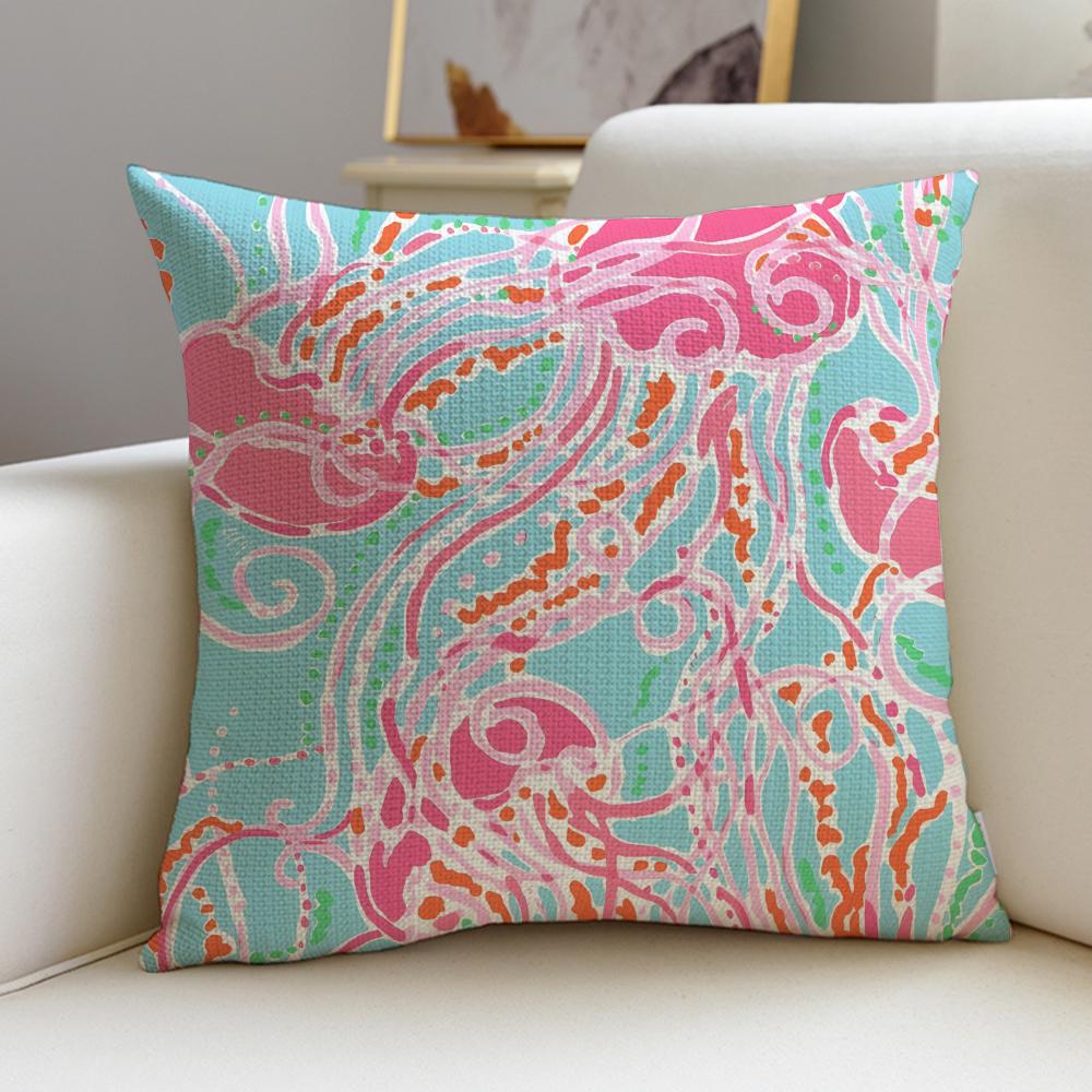 LLilly Decor PulitzerS Cushion Cover Breathable and Skinfriendly Linen Pillowcase Square Removable and Washable Cushion