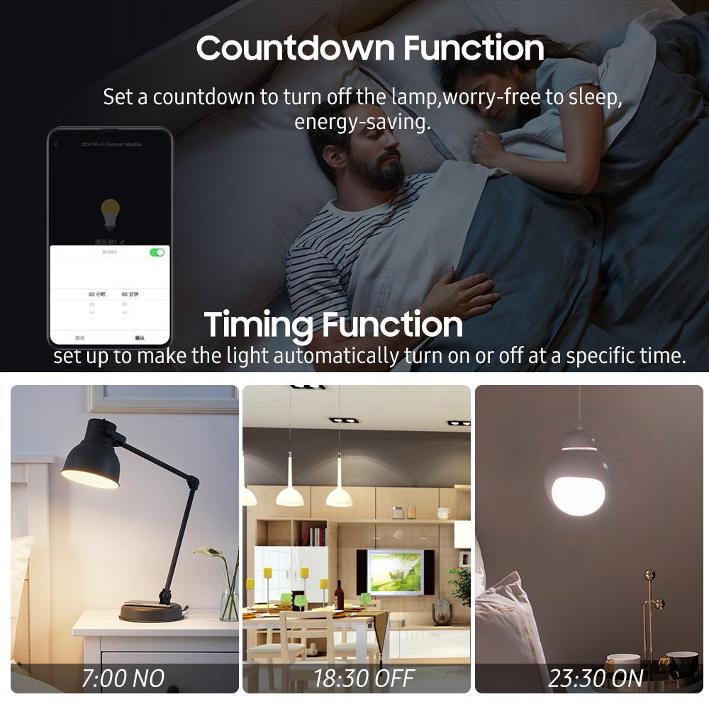 Zigbee Smart Dimmer Switch Module 2-Way APP Remote Control Voice Control Timing Group Sharing Compatible with Echo Google Home for Home Office
