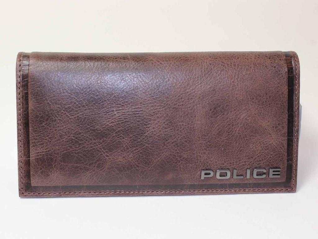 Police Multifunctional Leather Long Wallet with Italian Brand Sunglasses (D.Brown)