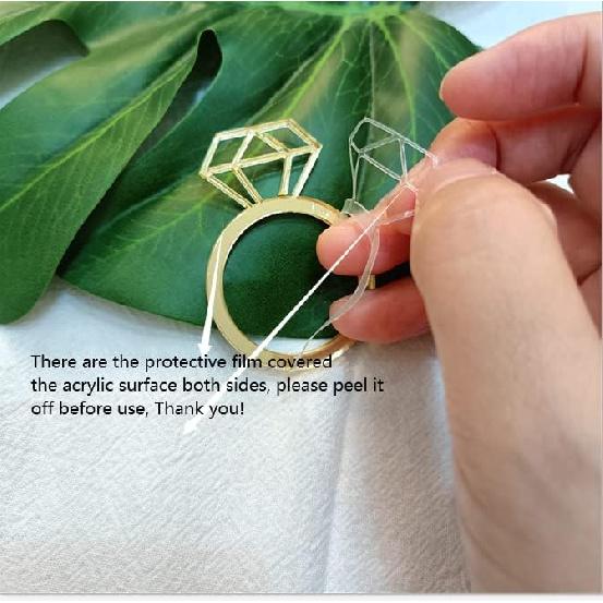 20PCS of Acrylic Drink Tags,Diamond Champagne Drink Markers,Champagne Place Cards,Bridal Shower Decor,Engagement Ring Drink Tags