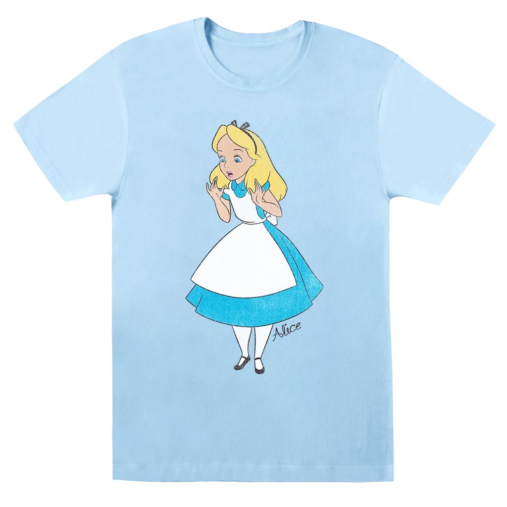 Disney Mens Alice In Wonderland Surprised Alice T-Shirt
