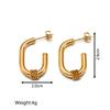 European and American Gold Combination Set Stainless Steel Earrings, Simple Trend Women's Geometric Retro Titanium Steel Earrings