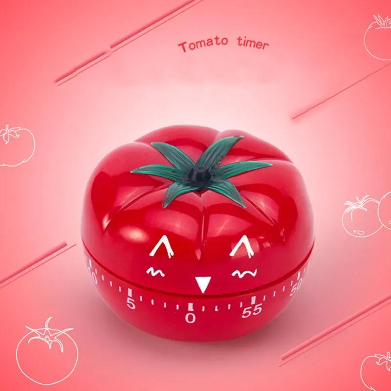 Rote Tomatenform Küchenwecker Mechanische Countdown-Uhr Niedliches Koch-Gadget Langlebiger Erinnerungsalarm für Pomodoro-TimingTachometer 3