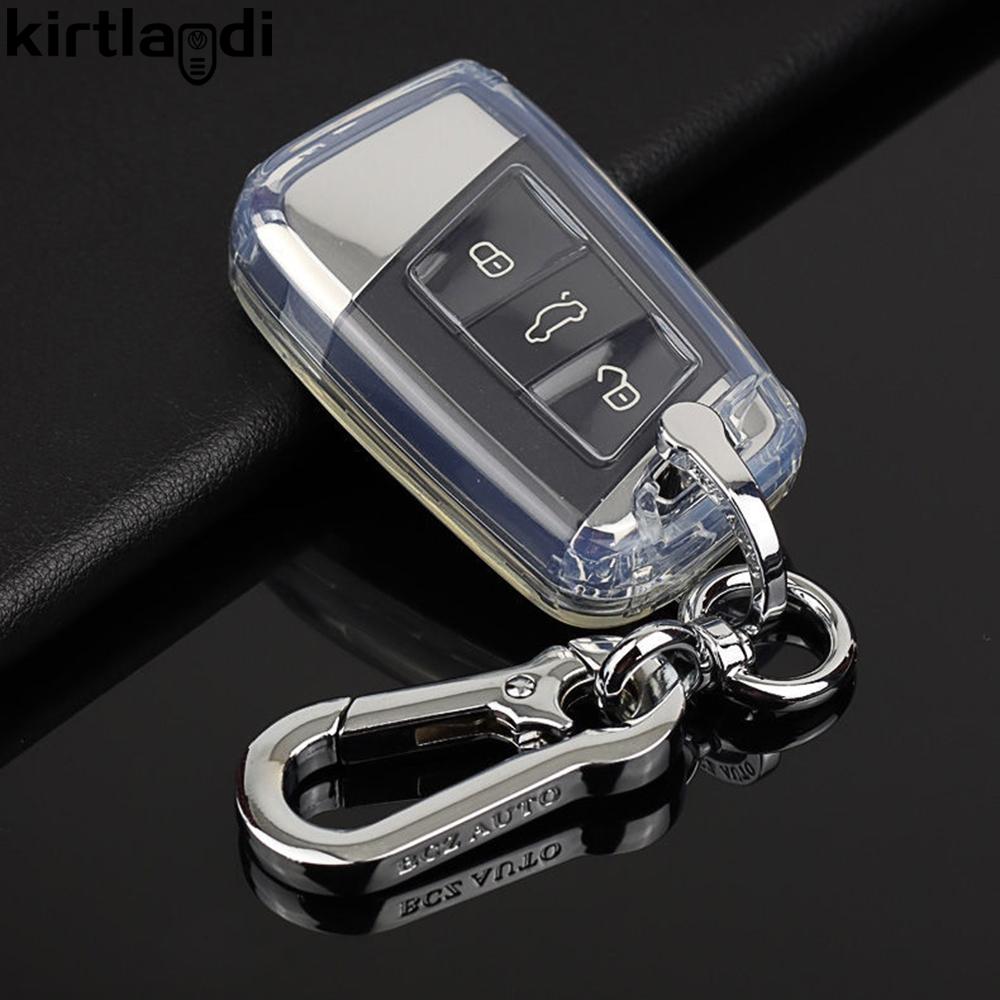 Etui ochronne dla VW Passat B8 Magotan Taos dla Skoda Fabia Superb A7 Kodiaq Seat Ateca Kluczyk inteligentny bezkluczykowy Pokrowiec Przezroczysty TPU