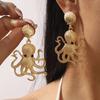 European Exaggerated Octopus Pendant Stud Earrings Fashion Trendy Vacation Style Marine Animal Earring For Women Fashion Jewelry