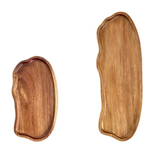 Yousheng Wooden Tea Coffee Tray Cloud-Shaped Fruit Dessert Candy Plate for Tea Coffee Cup Breakfast Plate Jewelry Cosmetics Organizer