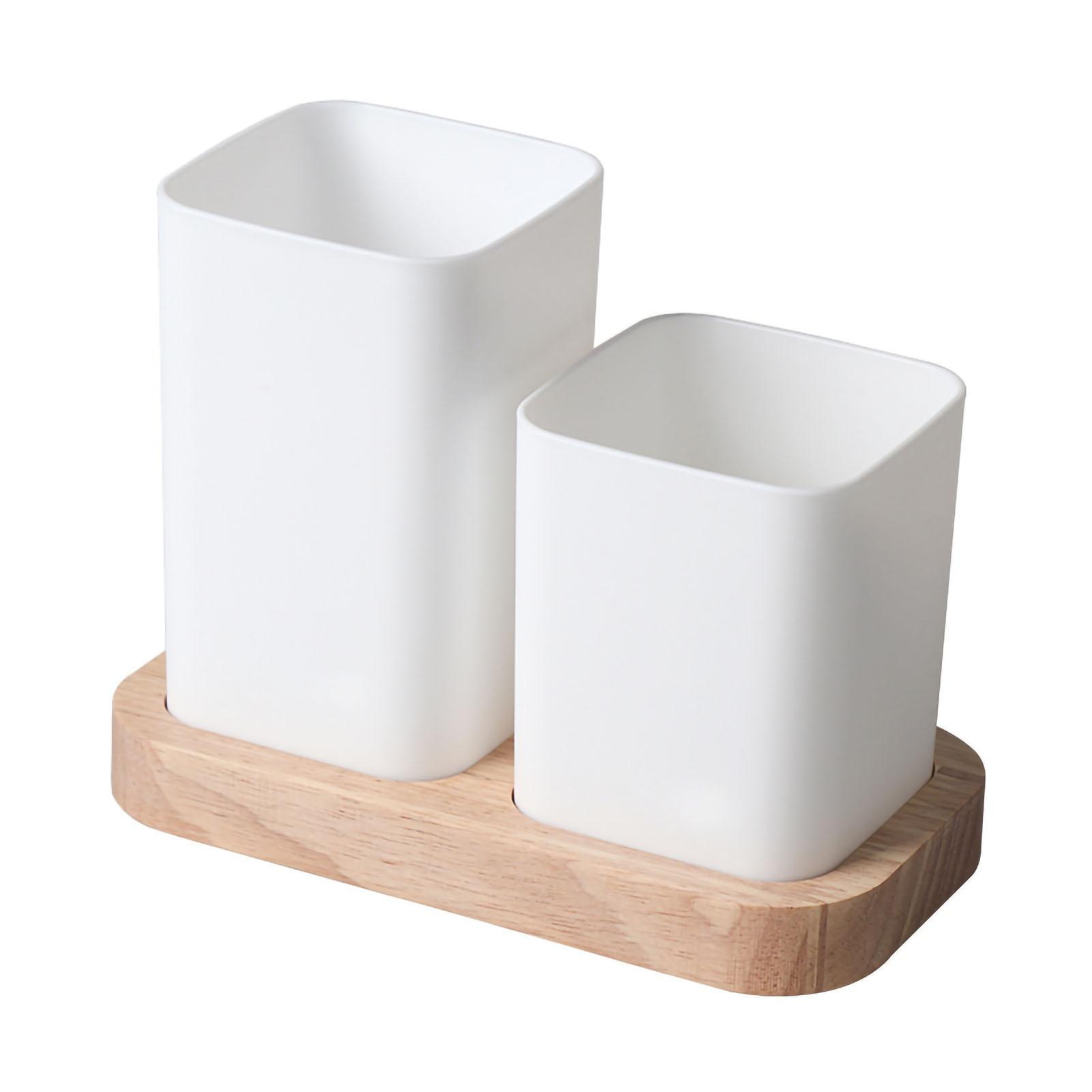 

Органайзеры для столовых приборов с деревянным основанием, отделение для хранения с большой вместимостью, большой дизайн с широким отверстием, кухня 2 Grids