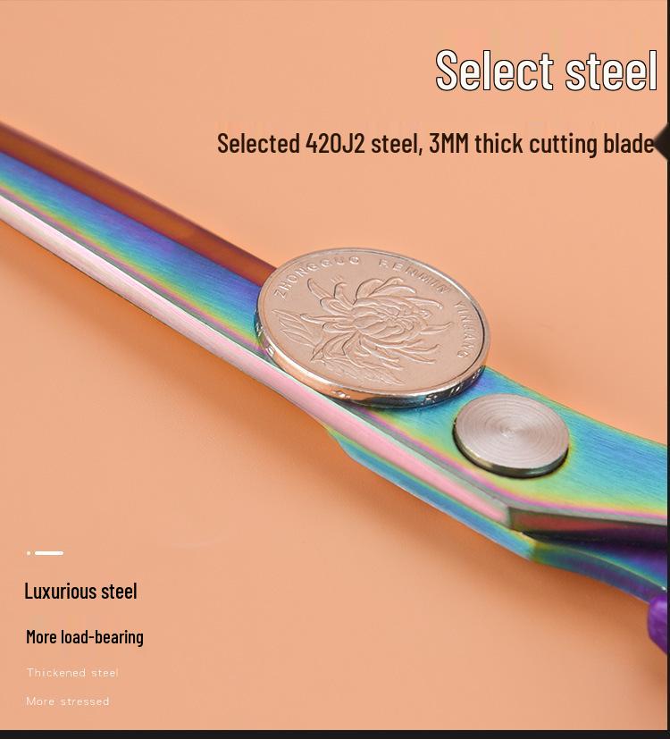 Titanium-Coated Stainless Steel Tailor Scissors with PU Leather Grip for Cutting Cloth and Apparel