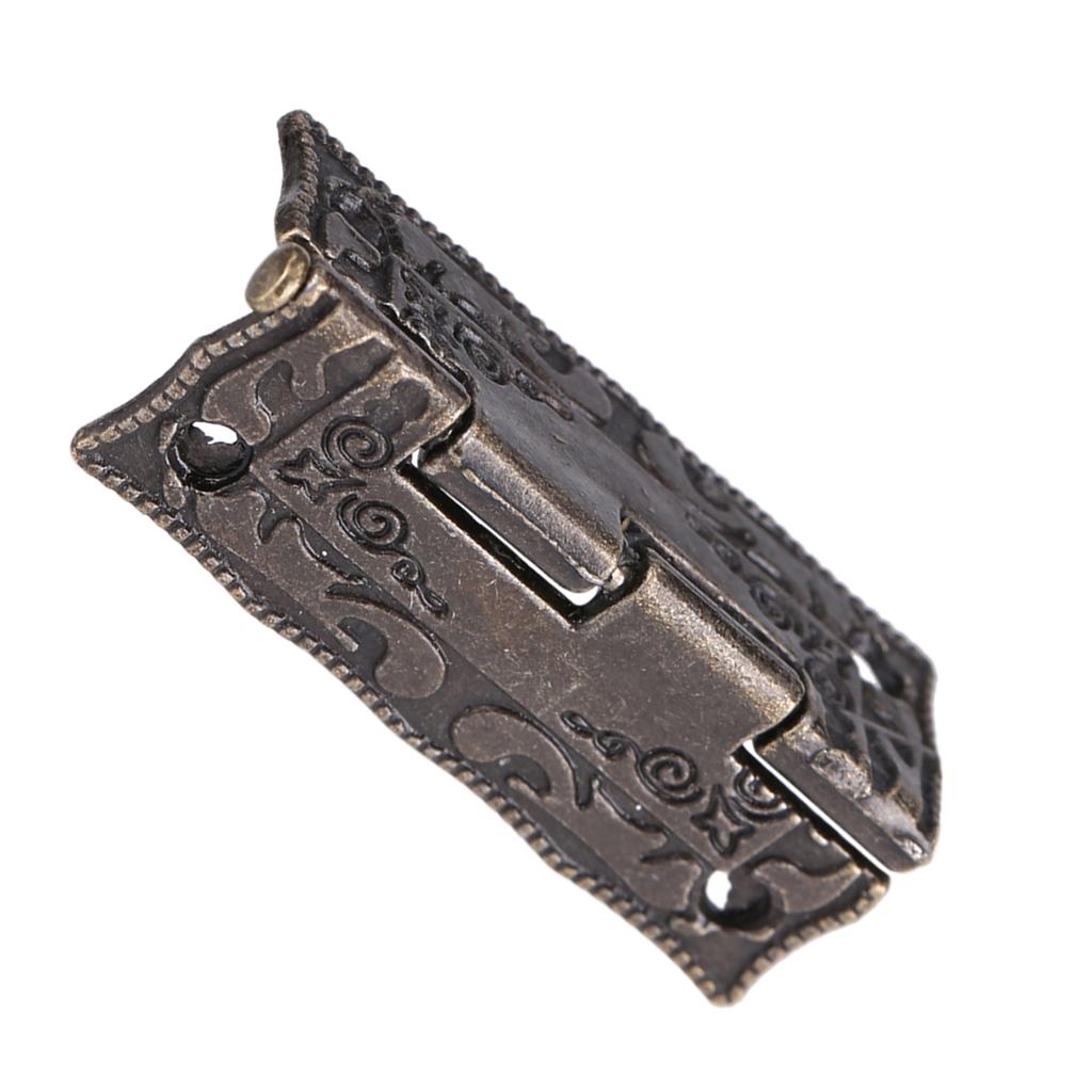 10Pcs 0 Degrees  270 Degrees  Antique Bronze Cabinet Jewelry Box Hinges Door Furniture Wood Case