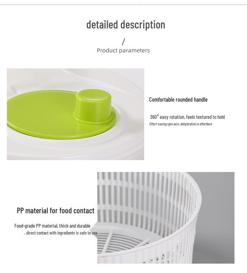 Manual Salad Spinner & Vegetable Dehydrator Basin with Fruit Drainer