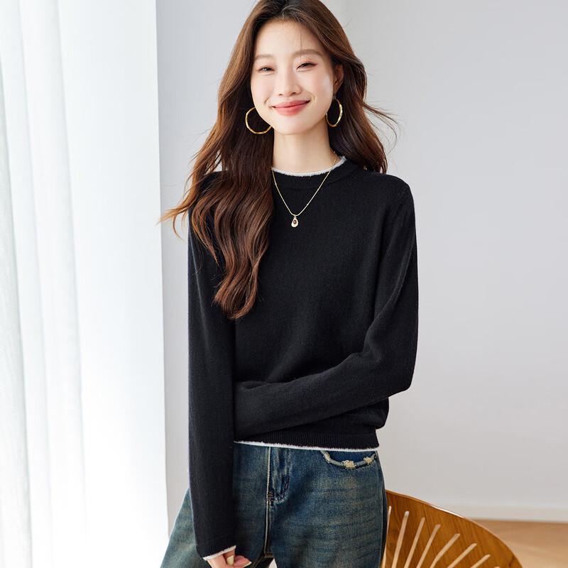 

Srcr Women s 100% Cashmere Faux Two-Piece Sweater