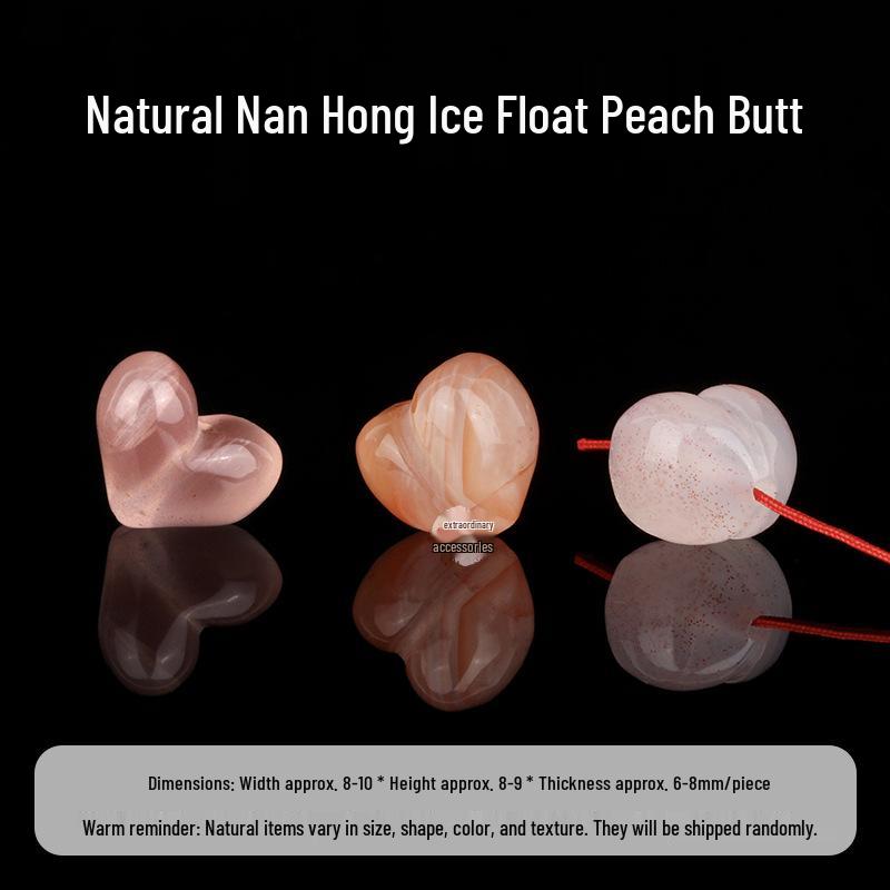 Nanhong Agate Ice-Floating Peach Carved Bead Bracelet - DIY Hand-Woven Accessory
