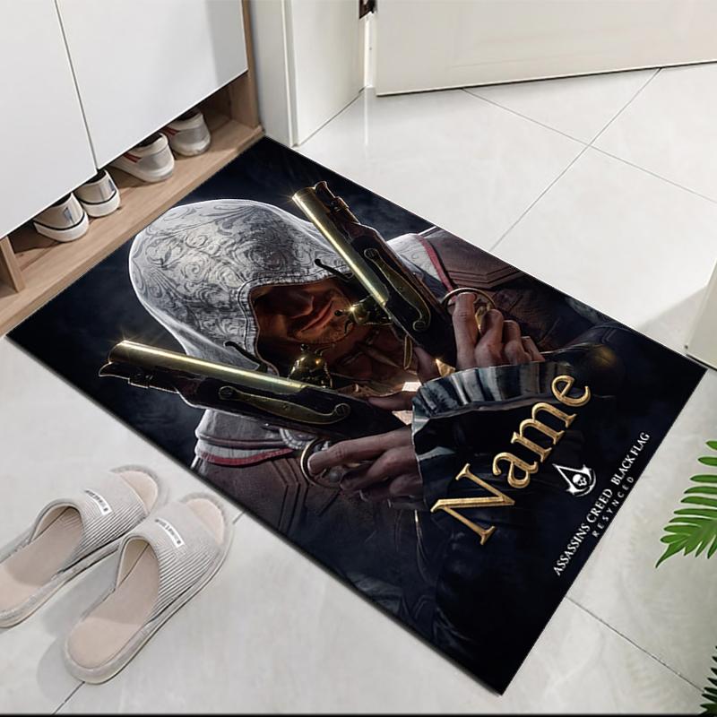 Custom Name Assassin'S Printed Carpet Rug For Office Chair Living Room Bedroom Kitchen Room Decor Gifts