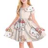 Hello Kitty Printed Children T Shirt Dresses Kuromi My Melody Girls Casual Dress Kids Cute Kitty Clothes for 1-10Y Summer Comfy