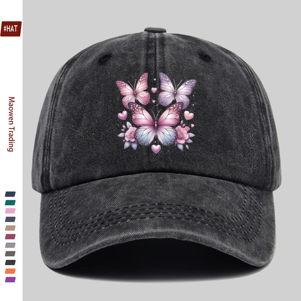 pc Fashion Butterfly Pattern Printed Baseball Cap Comfortable Trendy Sports Decor Hat Trendy Lightweight Accessory Adjustabl