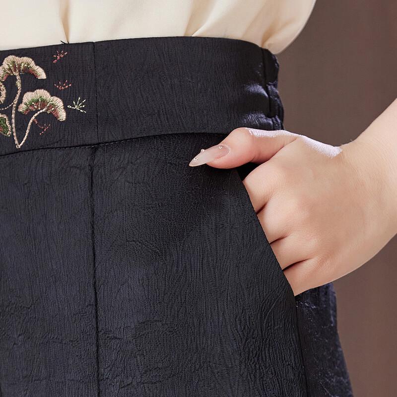 Pasite Mid-Aged Women's Summer Straight Casual Pants