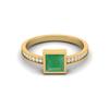 925 Sterling Silver Gold Vermeil 5MM Square Emerald Engagement Women Ring