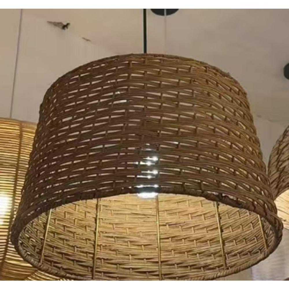 Pendant Lighting Farmhouse Natural Rattan Ceiling Hanging Light Single Dining Room Hanging Lamp Restaurant Pendant Lamp 727