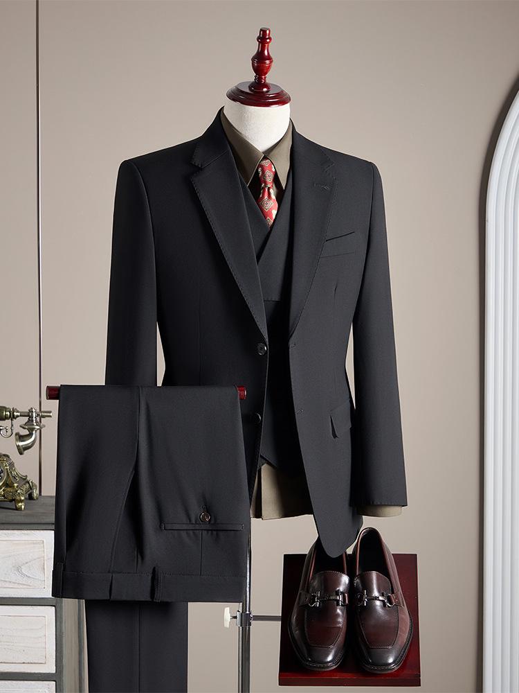 Modal Wool High-End Suit Set - Formal, Machine Washable, Linen Lined, Ideal for Weddings and Business.