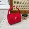 Stylish and simple solid color corduroy cosmetic bag, light and large-capacity portable storage bag