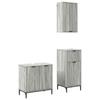 Bathroom Furniture Set with Shelf 3 Pcs Grey Sonoma Particleboard