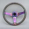 JDM Transparent Bubble Acrylic Steering Wheel Neo Chrome Spoke Deep Dish Sports Steering Wheel