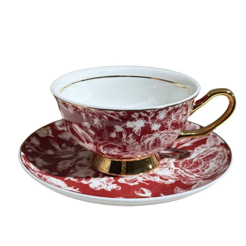 Кофейная чашка с блюдцем Shangqi Rose Charm из костяного фарфора